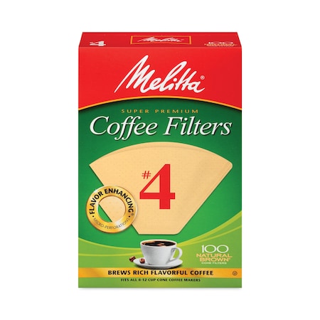 MELITTA Melitta Coffee Filters, #4, 8 to 12 Cup Size, Cone Style, 300PK 62414